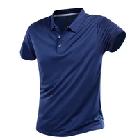 summer quick dry casual t shirt men breathable solid short sleeve turn down tops sportswear fitness jerseys golf t shirts 4xl