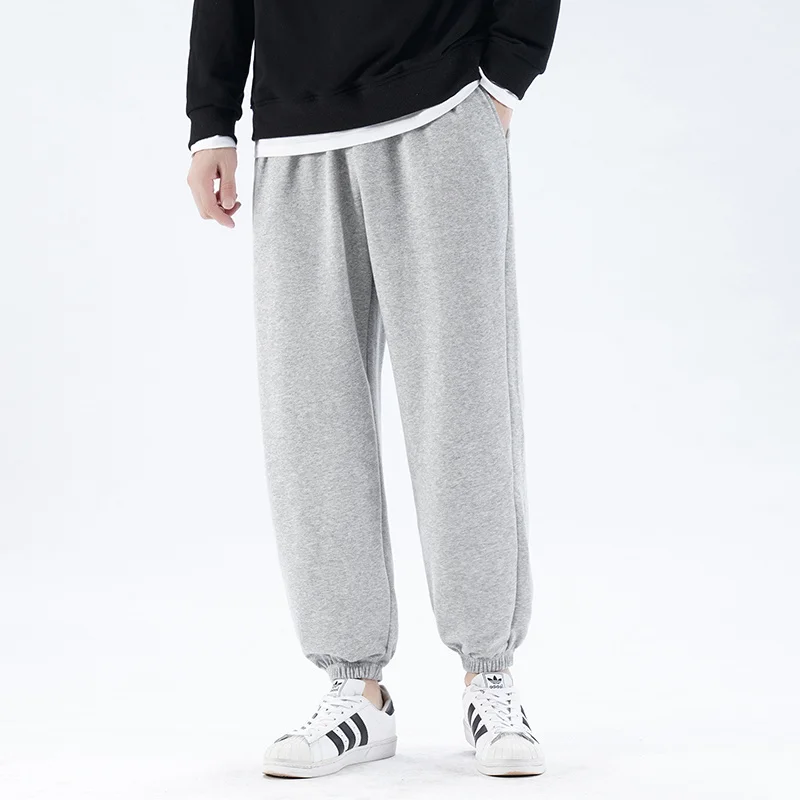 Брюки мужские хлопковые с флисовой подкладкой однотонные Мешковатые