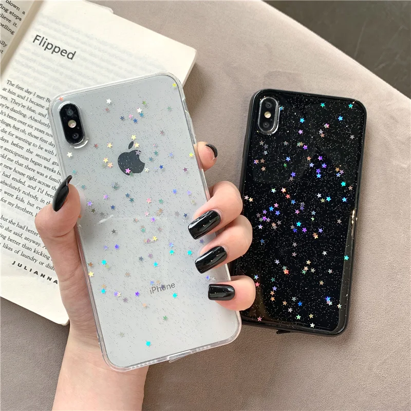 Lovebay чехол для телефона для iPhone 11, 6, 6 S, 7, 8 Plus, X, XR, XS, 11Pro, Max, гальваническое покрытие, звездная волна, прозрачный мягкий ТПУ чехол для iPhone X