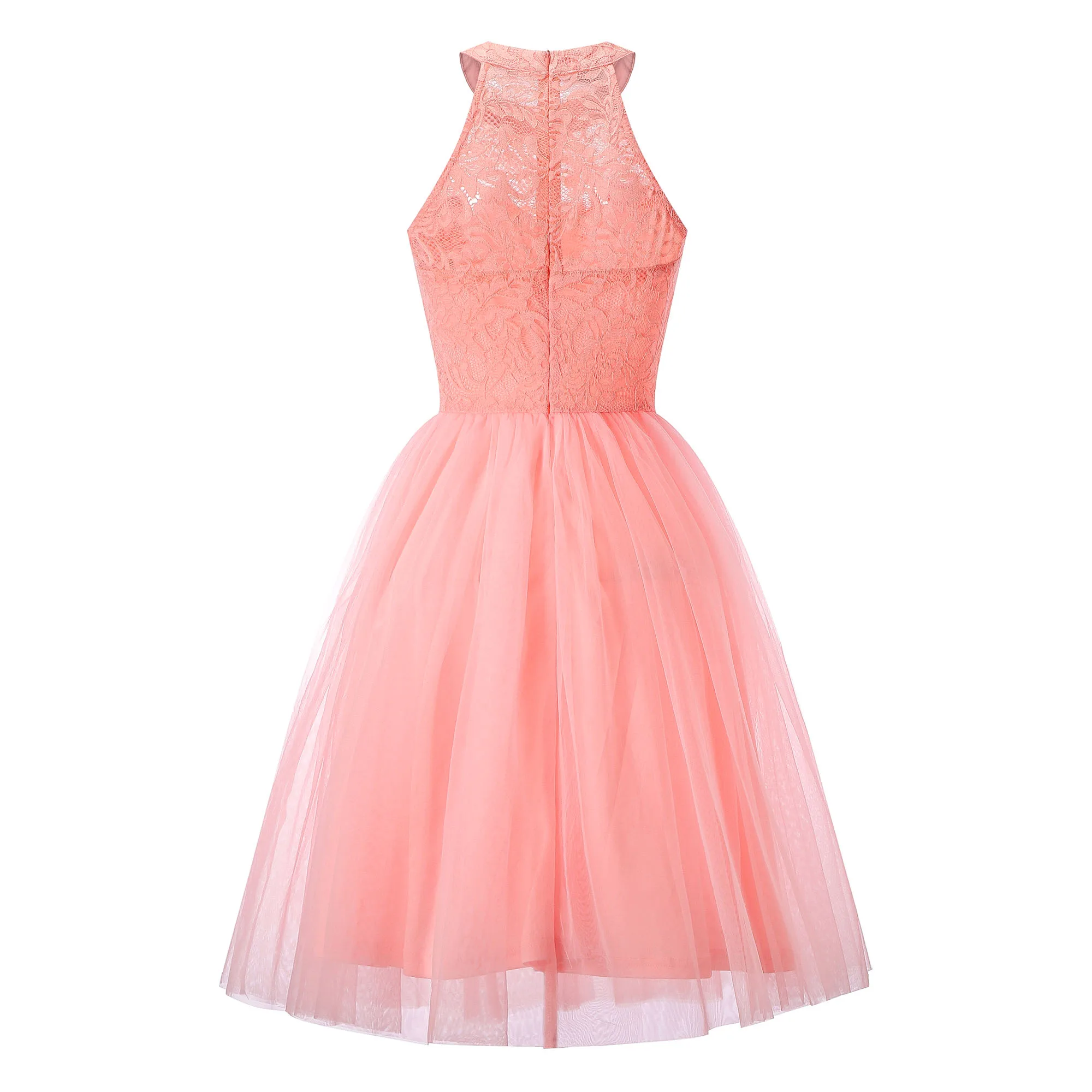 Женское винтажное шифоновое платье без рукавов с цветочным кружевом|Женские