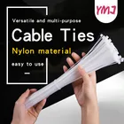 100 шт. самозакрывающиеся пластиковые нейлоновые кабельные стяжки, черно-белые кабельные стяжки, зажимы для кабеля, петля для крепления, различные технические характеристики