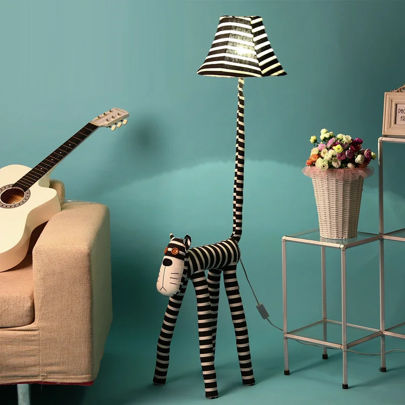 Мультяшный напольный светильник милый Современный Креативный тканевый Кот