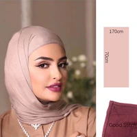 smg 17070cm muslim plain hijab cotton stretchy premium jersey scarf soft material big large size shawls women muslim