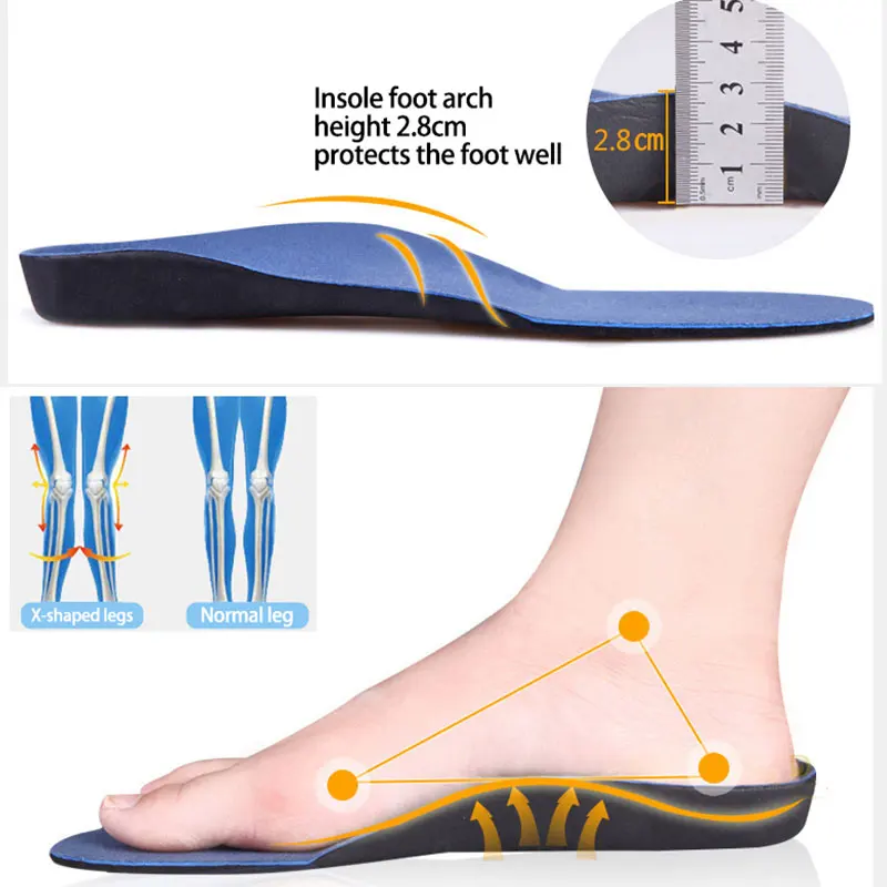 Arch Support Orthotic Insoles for feet Height 3cm High Quality 3D Comfortable Plush Cloth Flat Feet Orthopedic Insoles Foot Pad