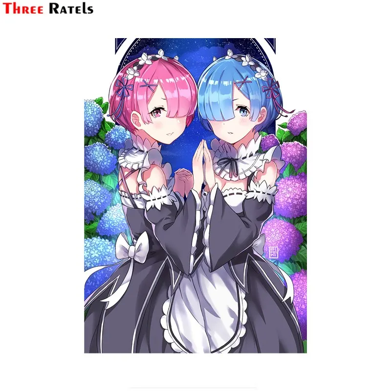 

Автомобильные украшения Three Ratels FC665 RE Zero Rem и Ram, аниме, для девочек, наклейки
