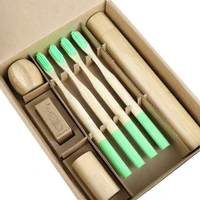 8 pieces in 1 pack bulk purchase gift set adult bamboo toothbrush vegan biodegradable corn dental floss toothpick