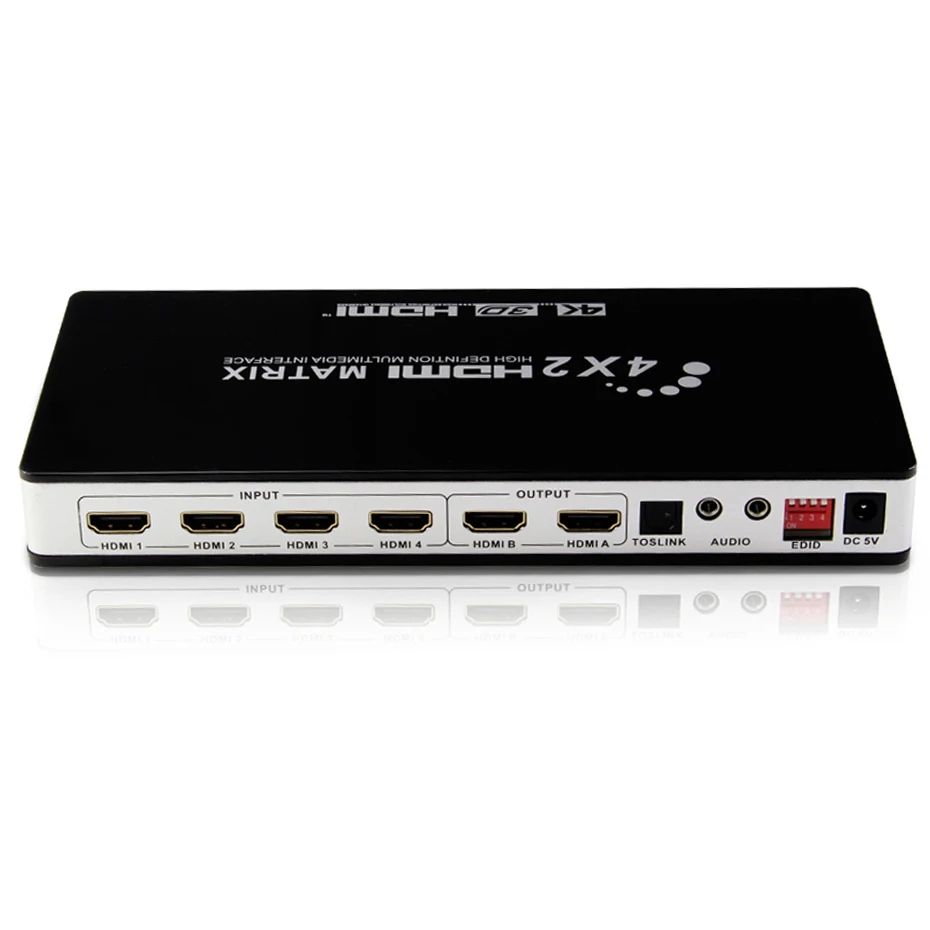 HDMI матричный 4X2 Переключатель сплиттер с toslink и стерео аудио 4k X 2 K/30 HZ поддерживается