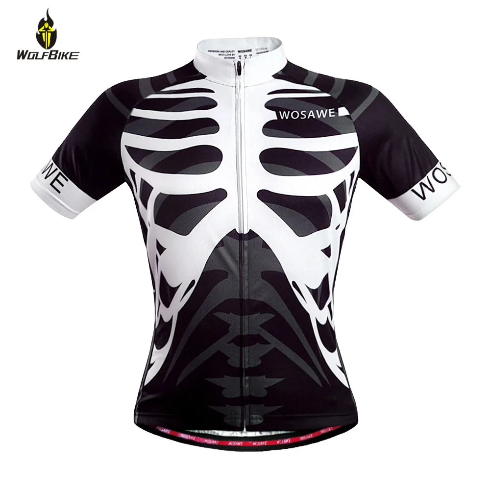 WOSAWE Для мужчин скелет кости Велоспорт Джерси Горный Дорожный велосипед одежда
