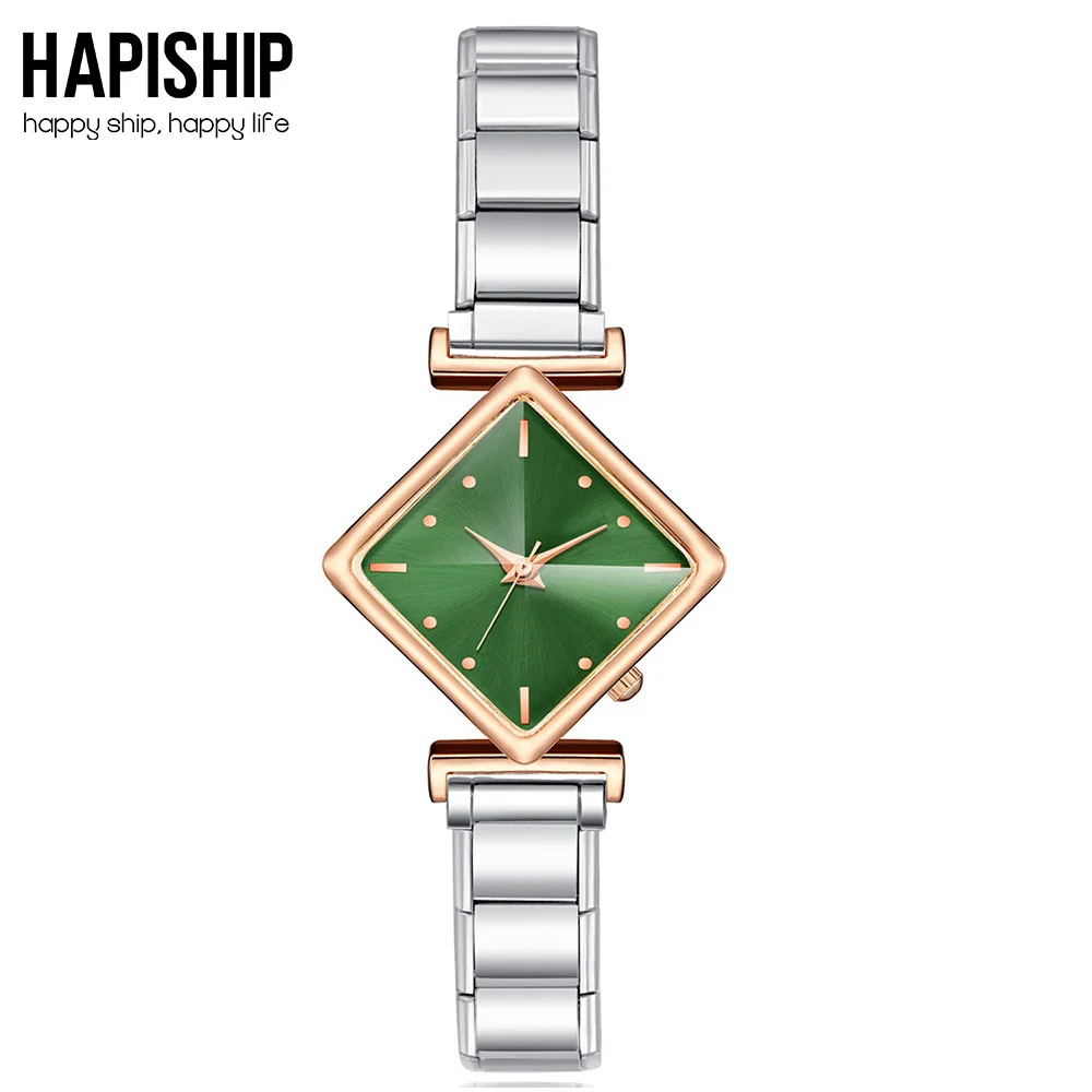 

Hapiship, новые модные мужские и женские часы квадратного цвета, браслет из нержавеющей стали, браслет для вечерние, подруги, жены, ювелирные изд...
