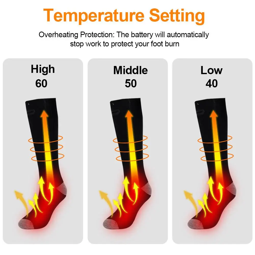 Electric Heating Socks Men And Women Warm Feet Heated Socks Winter Outdoor Warm Socks Heating Socks Cold And Warm Heating Socks