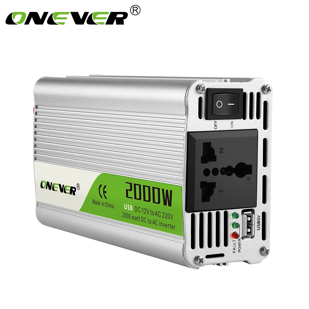 

USB charge 2000W Watt DC 12V to AC 220V Portable Car Power Inverter Charger Converter Adapter DC 12 to AC 220 Modified Sine Wave