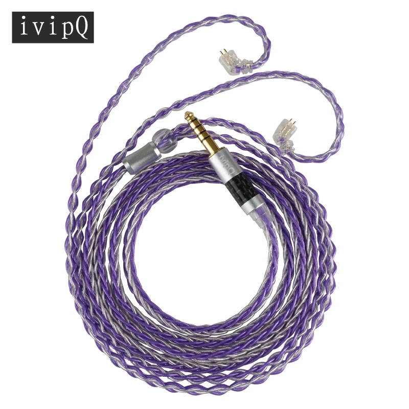 IvipQ 8-жильный посеребренный стандартный провод MMCX/0 78 мм 2-контактный/QDC/TFZ с круглым