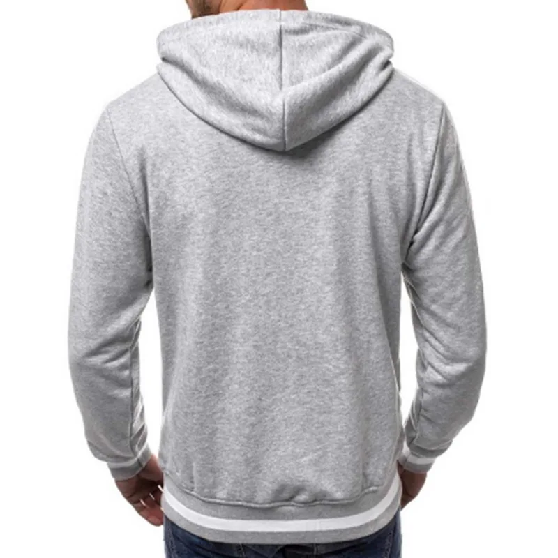 CYSINCOS Pocket Solid Hooded Cardigan Men Zipper Autumn Black Hoodies Coat Men Long Sleeve Sweatshirts Male Jackets Streetwear