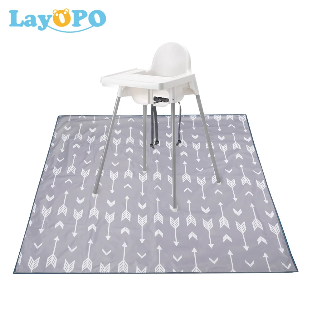 

Cartoon Print Highchair Splat Floor Mat Washable Anti-Slip Silicone Spot Splash Mess Mat Food Catcher Art Craft Leak Proof Mat