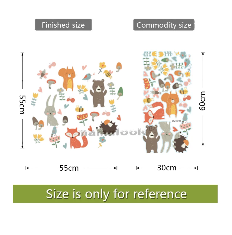 Лесных животных вечерние стикер Ins Лисий мех кролика детская комната