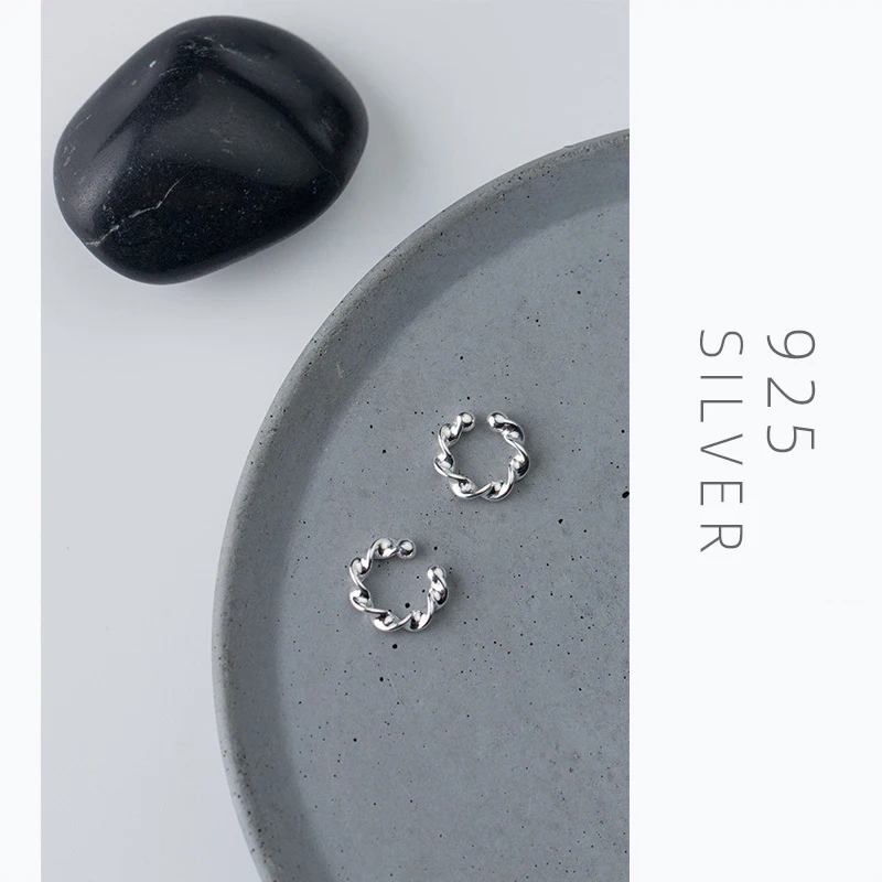 Modian очарование простой дизайн цветок Лаки клип серьги для женщин 925