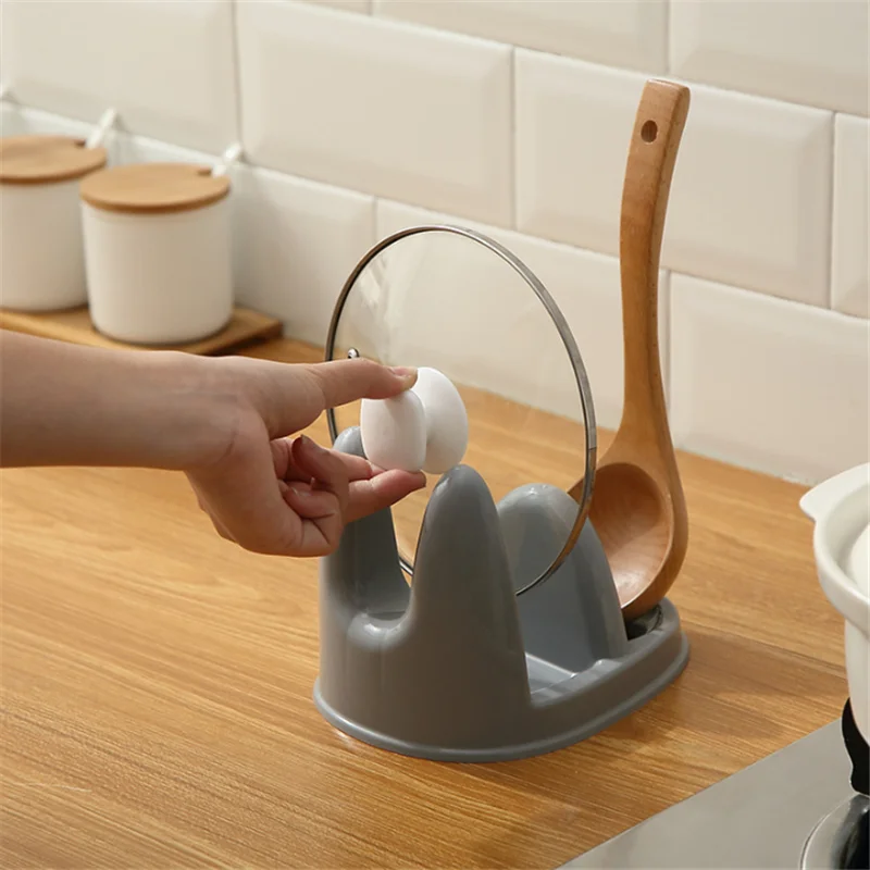 

Multifunctional Kitchen Shelves Kitchen Tool Accessories Plastic Vertical Pot Lid Rack Soup Spoon Desktop Storage Rack Gadgets.8