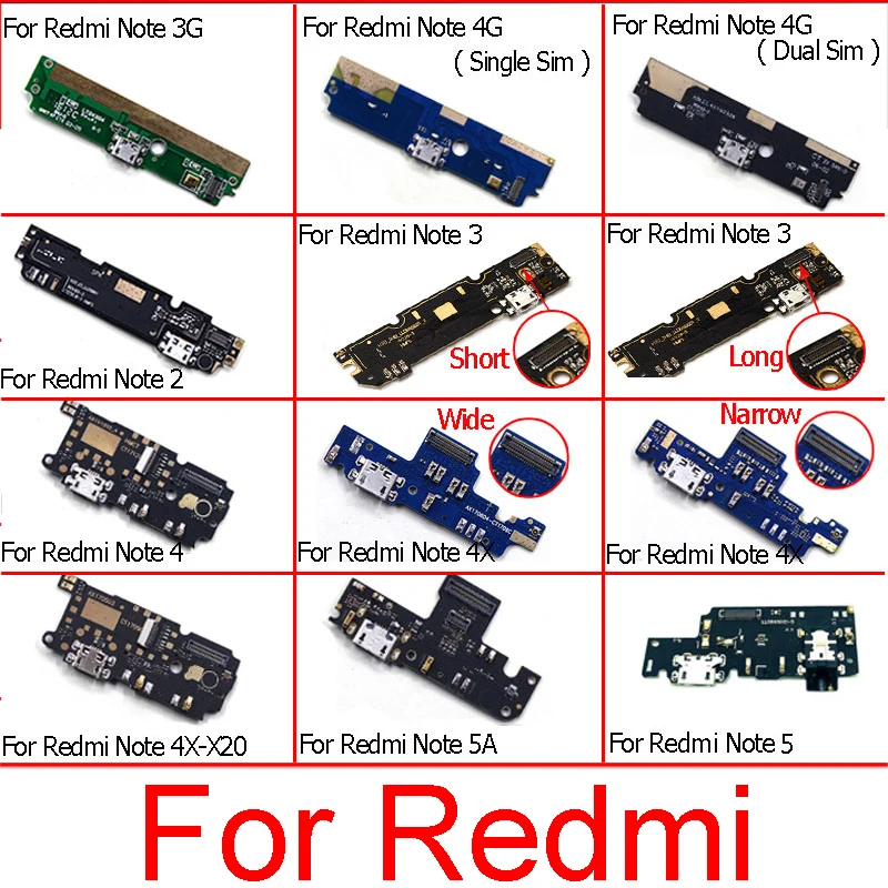 Плата порта Usb для зарядки и микрофона Xiaomi Redmi Note 3 3g 4g 4X 5 5A 6 7 Pro плата разъема