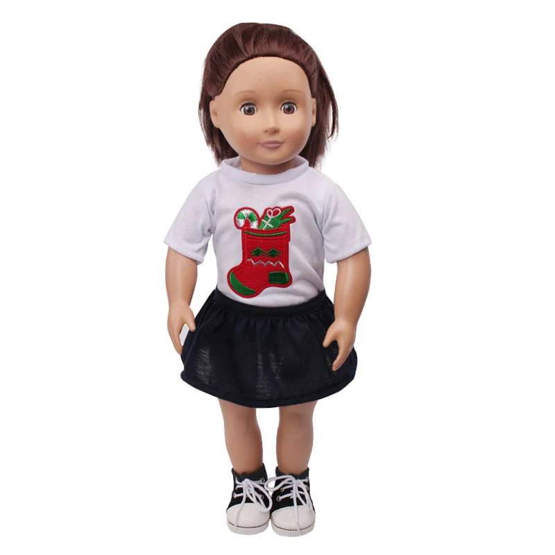 Одежда для кукол 18 дюймов белая Американская футболка новорожденных
