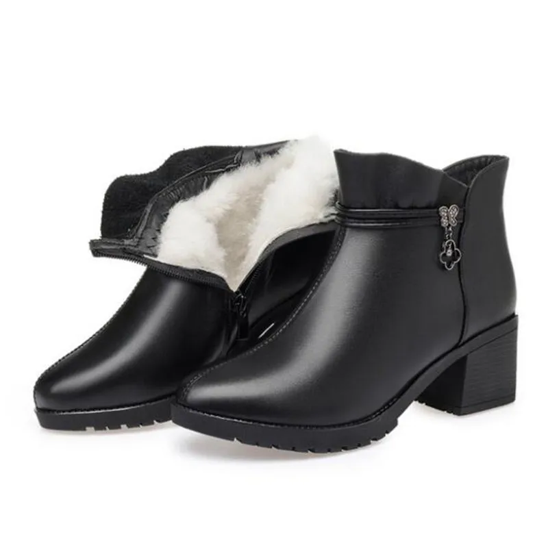 2019 г. новая осенне зимняя обувь из натуральной кожи женские ботинки теплые зимние