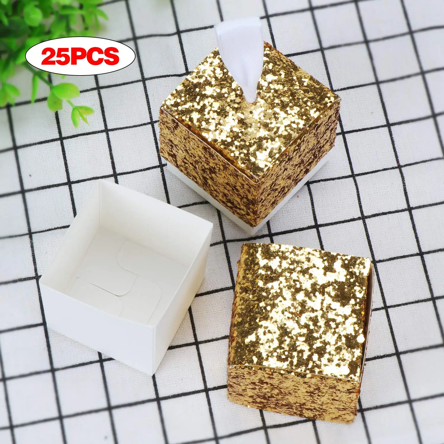 Metable 25 шт. блестящая бумажная коробка конфет милые свадебные любимые коробки