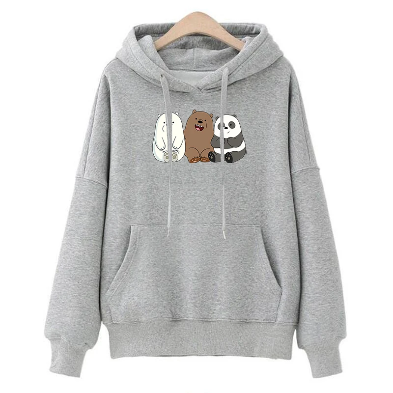 Толстовки с аниме принтом панды медведя Толстовка для женщин мужчин длинным