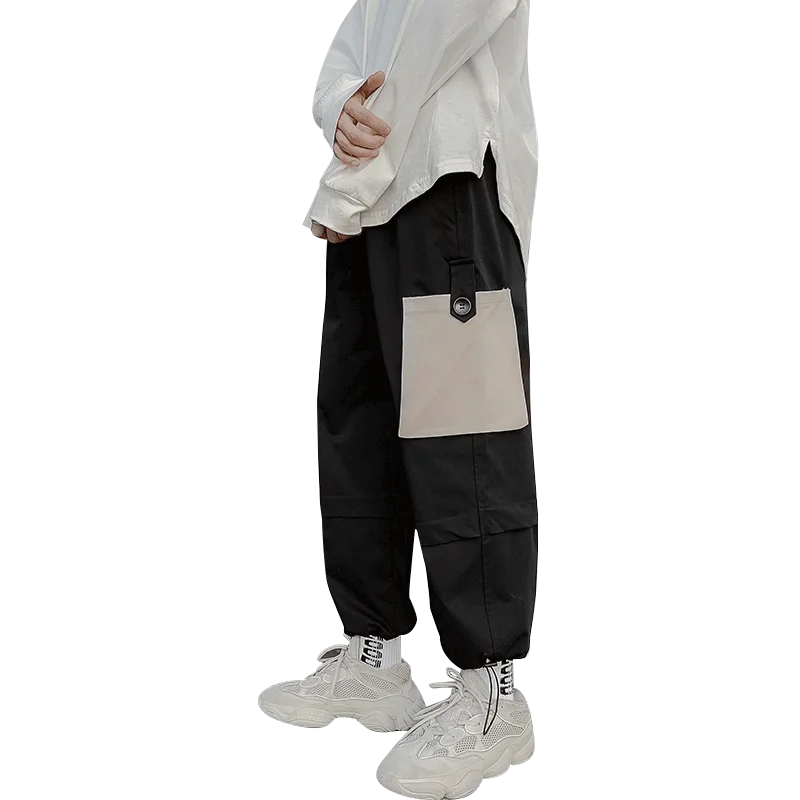 

Japanese Side Pocket Cargo Harem Pants Mens Casual Joggers Spring Autumn military Hip Hop tactical Streetwear Trousers Male