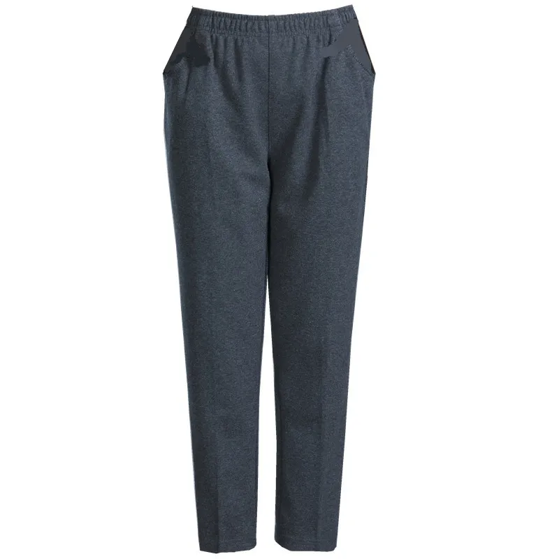 

L-4XLNew Autumn Winter Plus Size Women's Pants Fashion Solor Color Loose High Waist Elastic Trousers Fit Lady Straight Pants