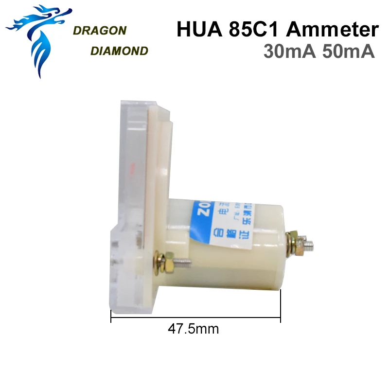 DRAGON DIAMOND 50mA Амперметр HUA 85C1 DC 0-50mA аналоговая Amp панельный измеритель тока для CO2