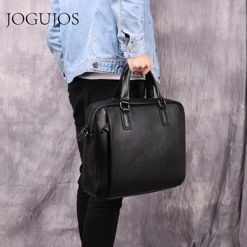 JOGUJOS мужской портфель из натуральной кожи Бизнес 15 6 &quotНоутбук офисная сумка