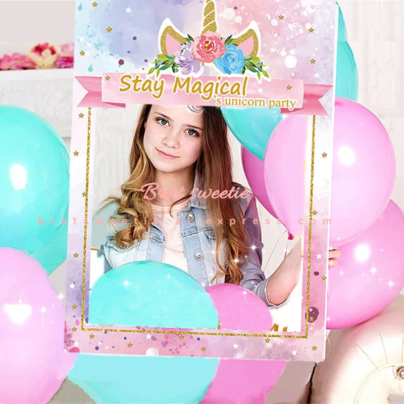 29 шт./компл. Единорог вечерние Photo Booth Реквизит Радуга, один 1st в первую очередь День рождения украшения вечерние свадебный