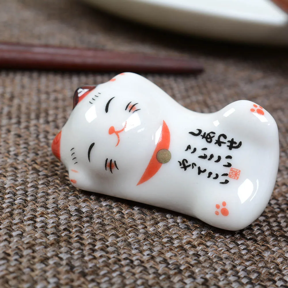 Симпатичная керамическая подставка для палочек Lucky Cat вилок ложек ножей