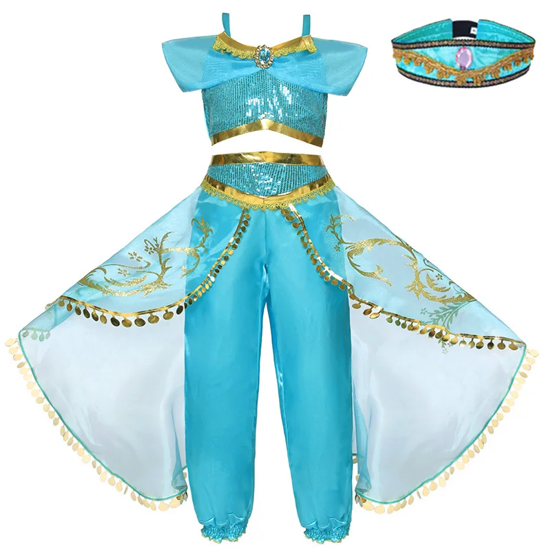 Clothes and Set-1 Jasmine/платье для девочек; Карнавальная праздничная одежда; Детский костюм принцессы; детская одежда на Рождество и День рождения; коллекция года; летняя одежда; наряд - Цвет: Clothes and Set-1