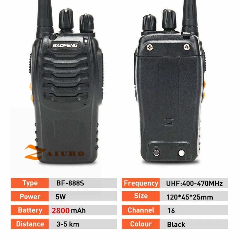 Оригинальный Baofeng BF 888S 1 шт. или 2 иди и болтай Walkie Talkie “иди 888s UHF 5 Вт 400 470 МГц BF888s H777