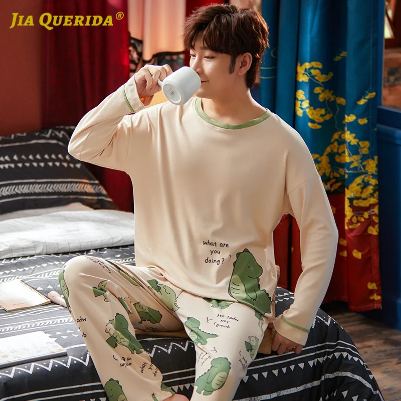 

Fashion Style Casual Style Pajamas Man Man Clothes Cartoon Printing New Spring Autumn Crew Neck Long Sleeve Long Pants Sleepwear