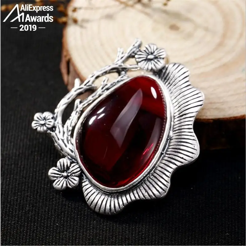 Женский винтажный кулон с рубинами ожерелье ручной работы из натурального