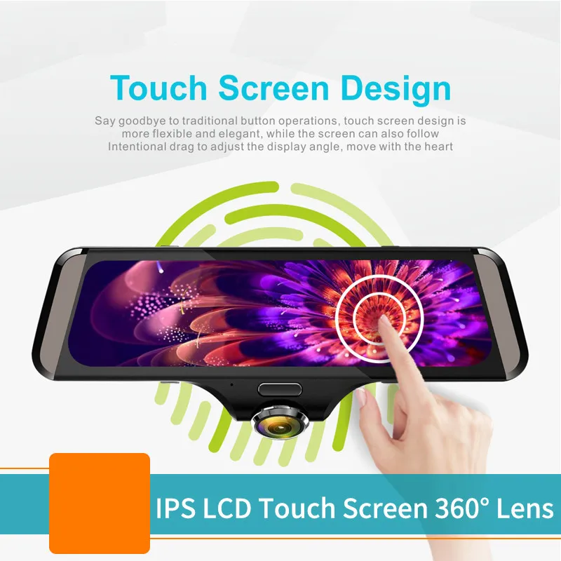 Maiyue star 1" 360 градусов панорамный 5 сторонний без мертвых углов HD Автомобильный видеорегистратор полный экран потоковая передача медиа сенсорный экран ЖК-дисплей приборная панель камера