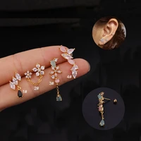new korea style flower ear piercing cartilage helix cartilage earring tiny tragus helix tragus earring piercing jewellery
