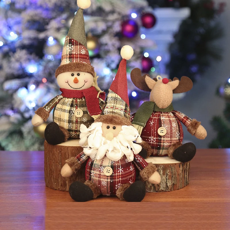 

2021 New Year Gift Christmas Decorations Christmas Dolls Christmas Tree Decorations Innovative Elk Santa Snowman Decoration Kids