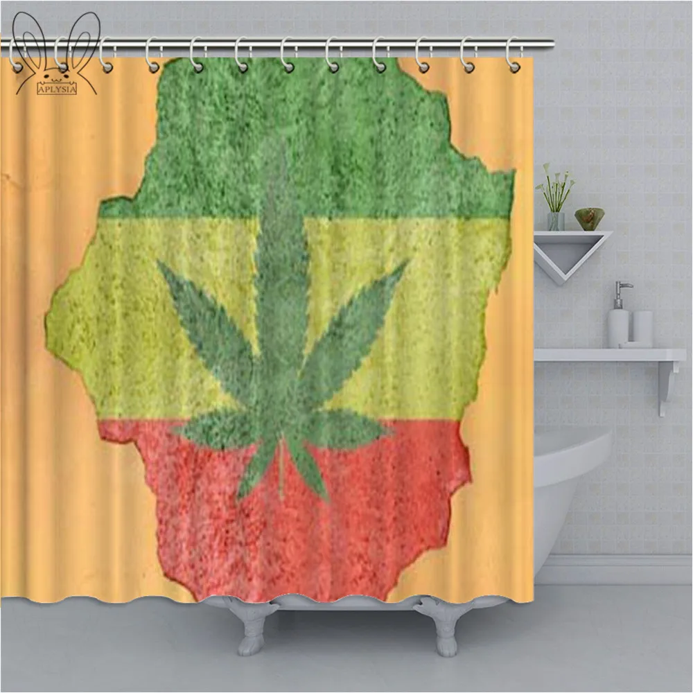 Rasta занавеска для душа с рисунком флага дымовой лист на трещинах текстура почвы