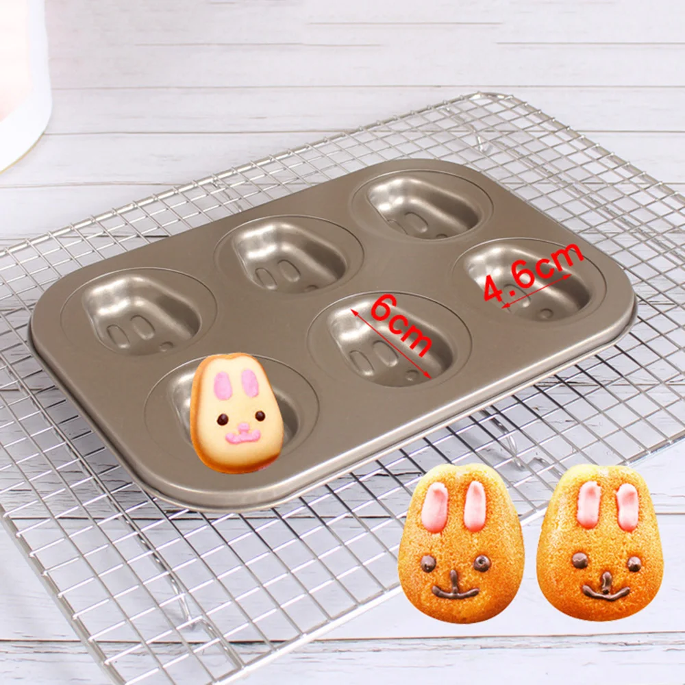 

Carbon Steel 6 Hole Madeleine Pet Shape Cake Mold Baking Mould Pan Non-stick For Making French Madeleine Cake
