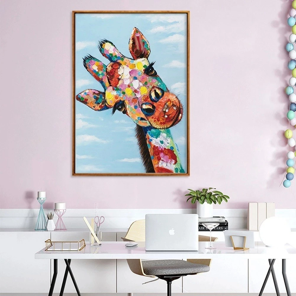 

Leuke Giraf Canvas Painting Cartoon Animal Color Giraffe Hd Prints Poster Wall Art Pictures Voor Kinderkamer Modern Home Decor
