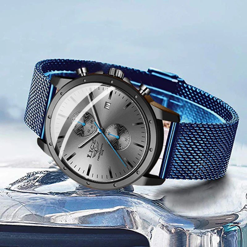 Часы мужские из нержавеющей стали водонепроницаемые кварцевые с коробкой 2020 |