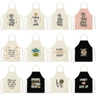 Фартук Кухонный женский с буквами алфавита, 1 шт., хлопковый льняной слюнявчик, домашняя уборка, передник, фартук для готовки, 53*65 см