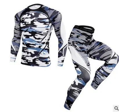 CALOFE модный спортивный костюм для мужчин бега Спортивная компрессионная футболка