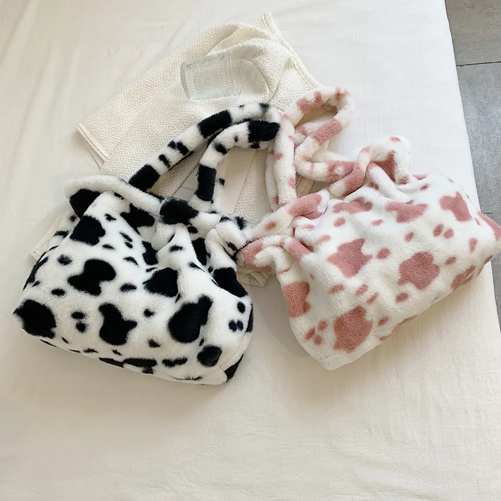 

Женская сумка-тоут из вельвета, с принтом в виде коровы