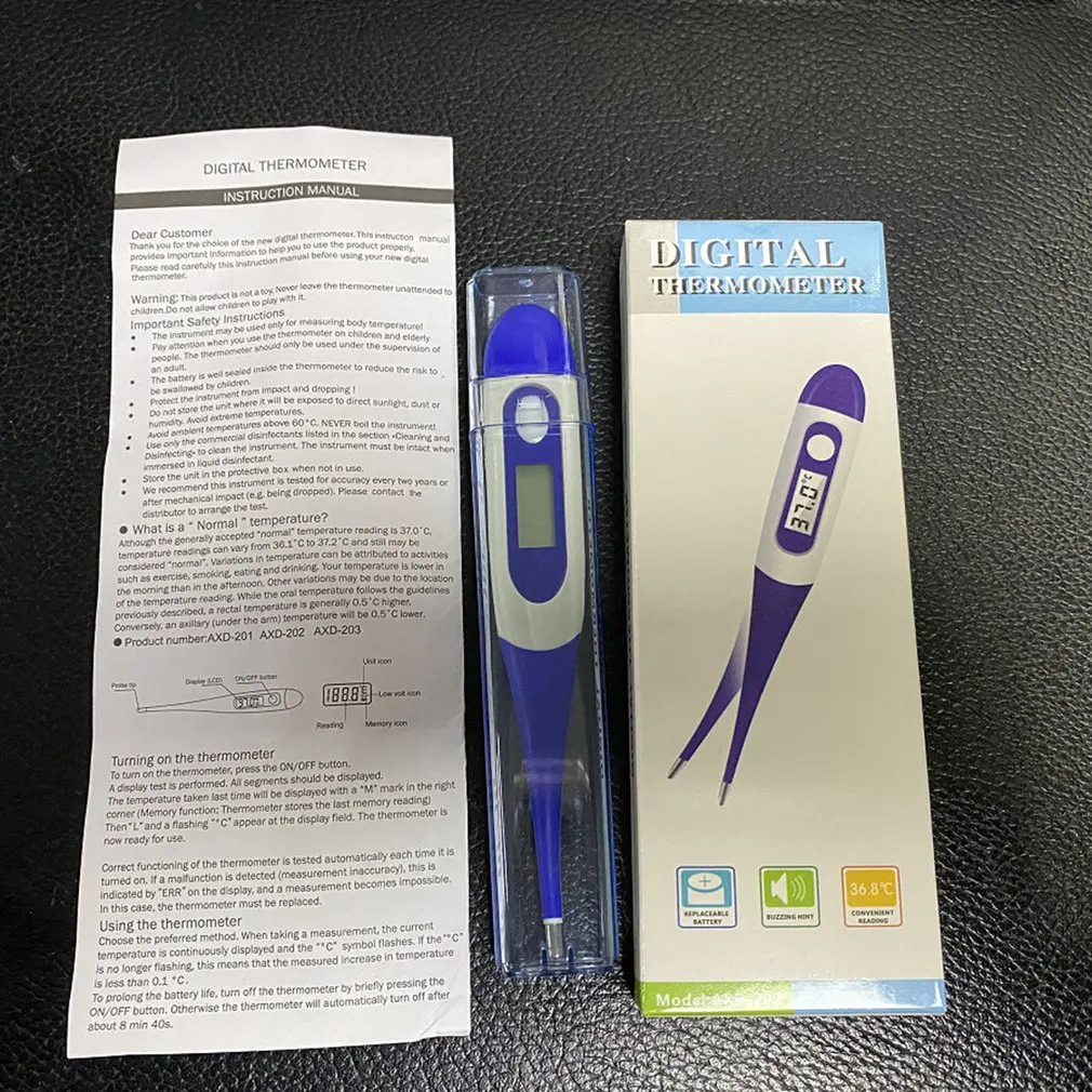 

Medical Soft Head Electronic Thermometer English Version High-Precision Measurement Of Fever Smart Underarm Heat for Child adult