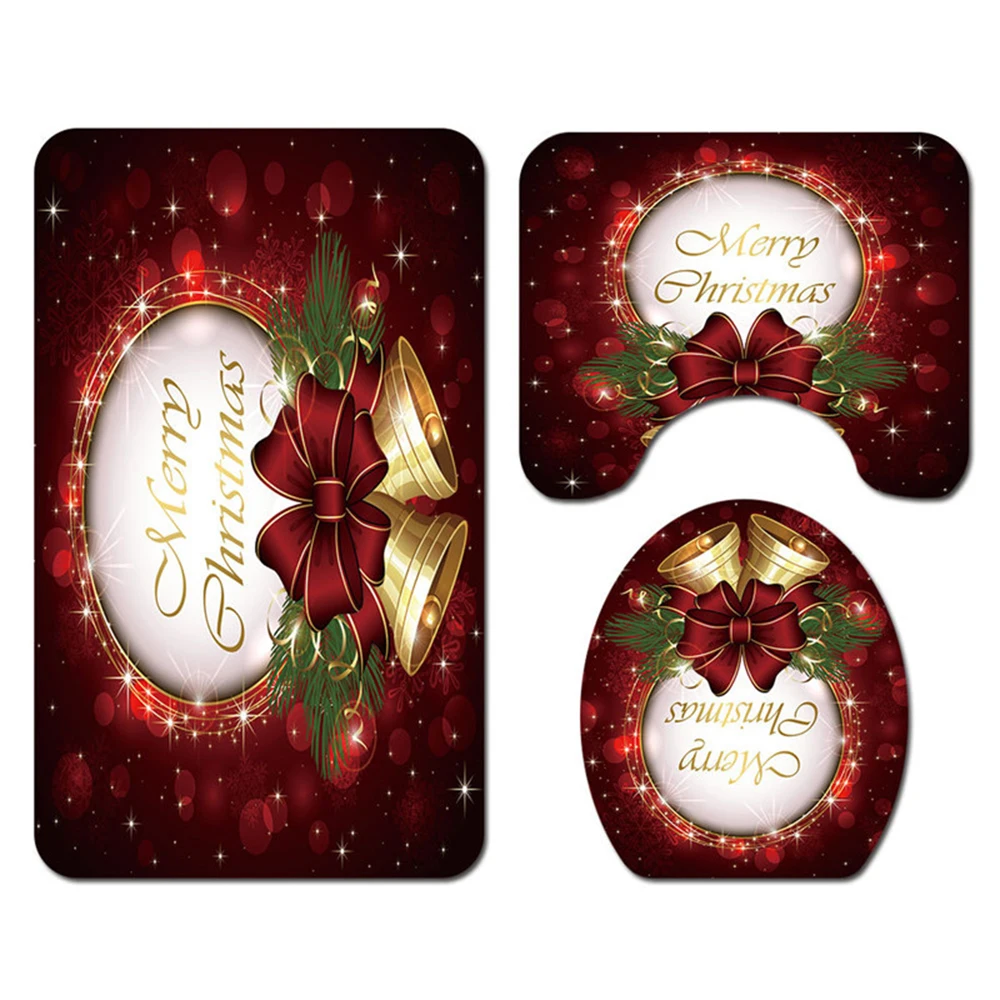 Merry Christmas Decorations Santa Claus Shower Curtain Carpet Mat Christmas Decoration for Home Xmas Party Navidad New Year