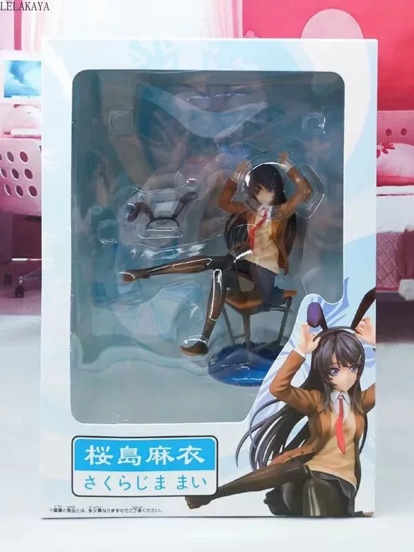 Аниме 20 см Aniplex Rascal не мечтает о фигуре кролика Senpai Sakurajima Mai Chair Ver. 1/7 ПВХ фигурка