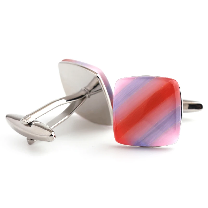 Высококачественные мужские рубашки запонки квадратные драгоценные Камни